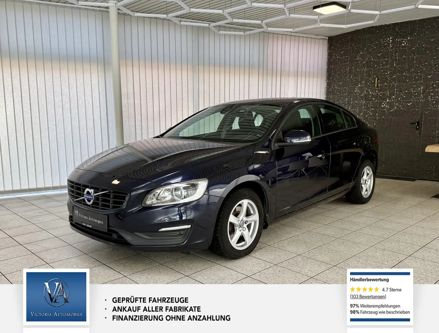 Volvo S60 Linje Business Teilleder* Tempomat* Scheckheft*Bi- Blau - 1