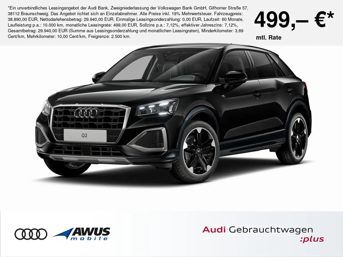 Audi Q2 35 TFSI advanced S tronic Matrix-LED, Tempomat, SHZ Schwarz - 1