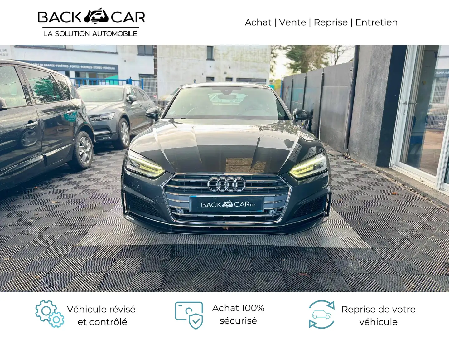 Audi A5 2.0 TDI 150 S tronic 7 S Line - ENTRETIEN 100% AUDI Gris - 2