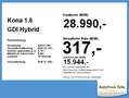 Hyundai KONA 1.6 GDI Hybrid Prime inkl. Inspektionspaket !! Schwarz - thumbnail 5