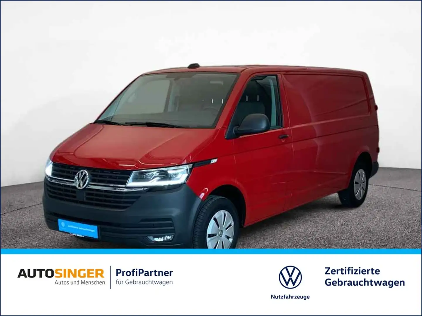 Volkswagen T6 Transporter Kasten 6.1 TDI DSG LR *LED*AHK*R-CAM* Rot - 1