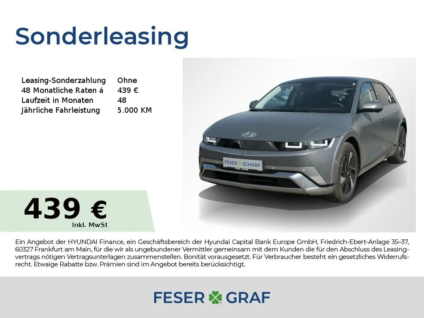 Hyundai IONIQ 5 UNIQ LEDER MATRIX HuD PANO NAVI KAMERA Grau - 1