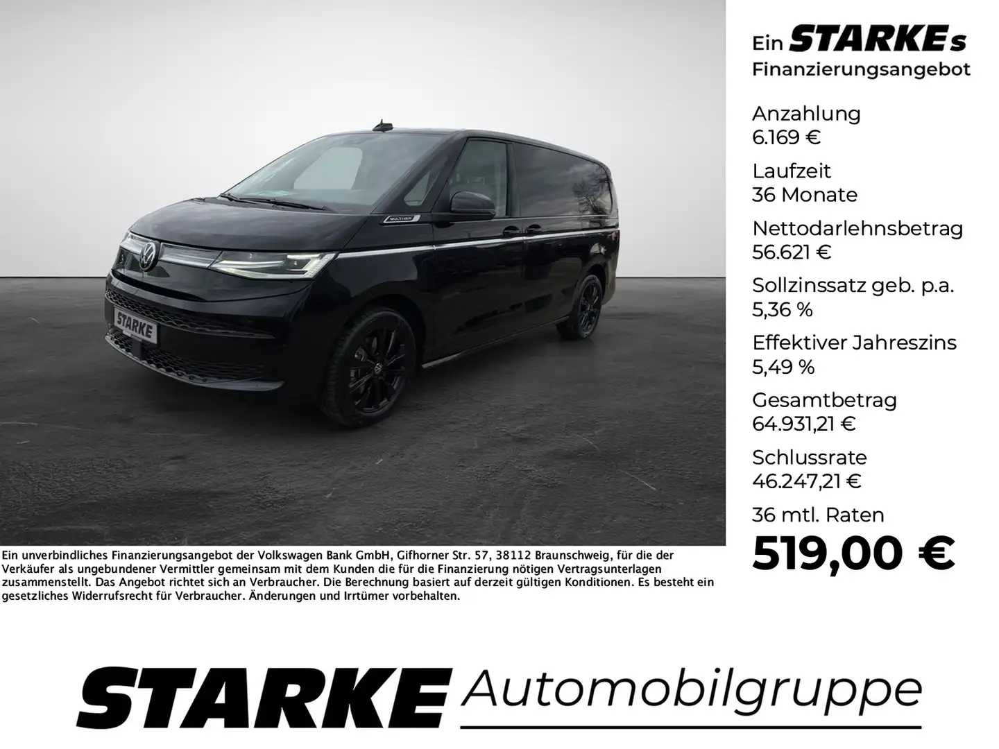 Volkswagen T7 Multivan 2.0 TDI DSG Style lang Zwart - 1