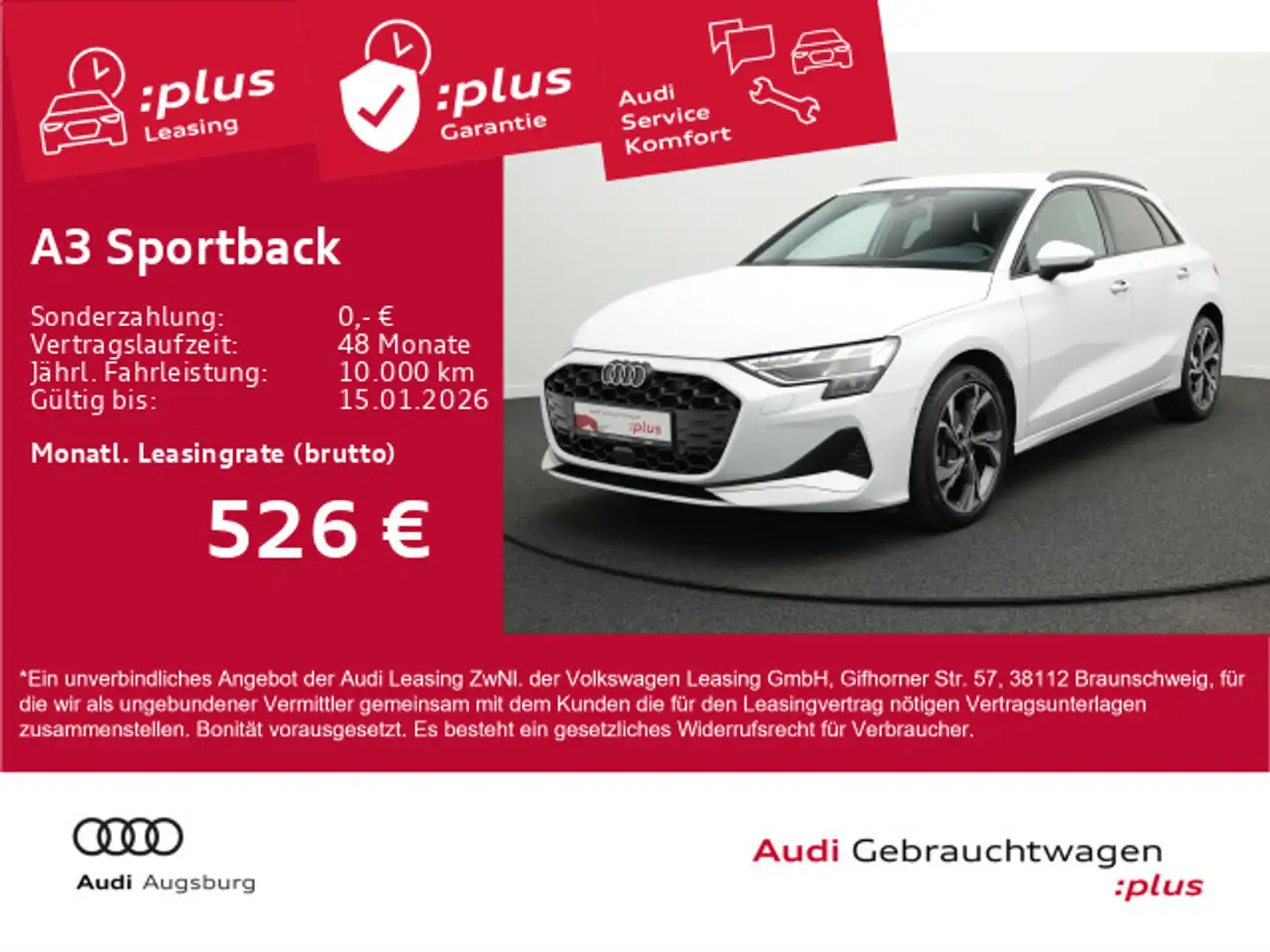 Audi A3 advanced 35TDI S tr. *ACC*AHK*8fach Weiß - 1