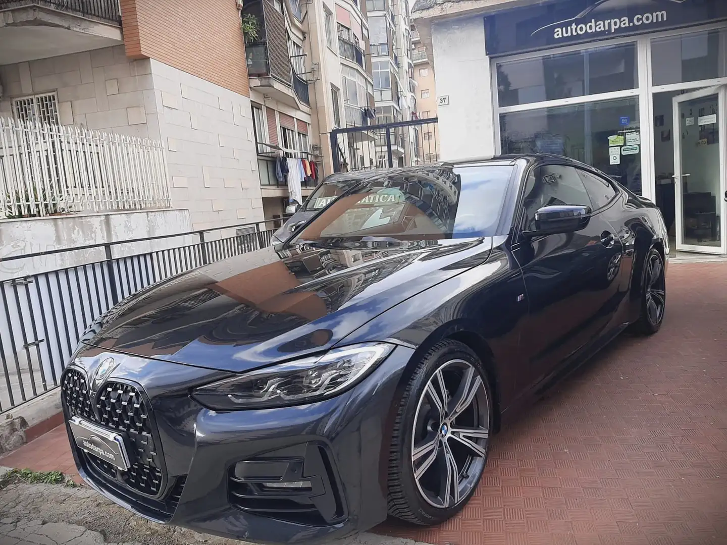 BMW 420 Serie 4 G22 420d Coupe mhev 48V Msport auto Nero - 2
