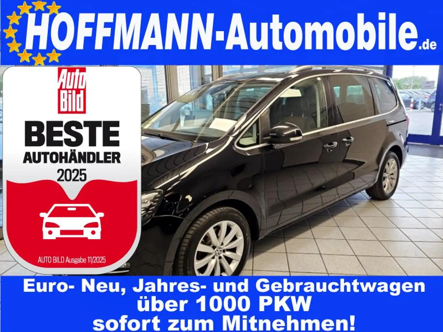 Volkswagen Sharan Highline DSG, Leder, 177 PS, Pano, 2.Hand Black - 1