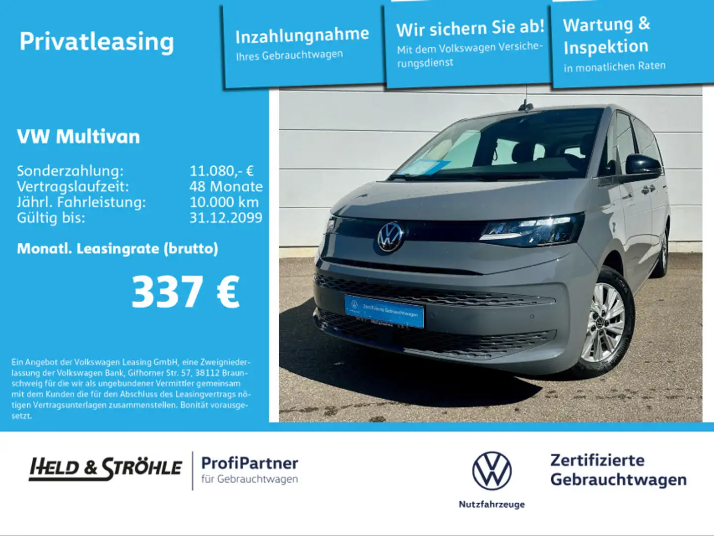 Volkswagen T7 Multivan 2.0 TDI DSG NAV R-KAM LED DAB+ Сірий - 1