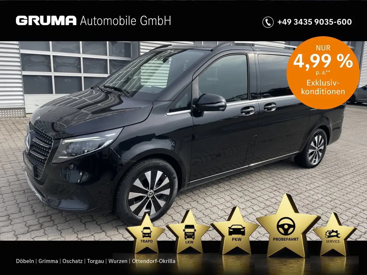 Mercedes-Benz V 300 V 300 d AVANTGARDE L STANDHZG+AHZV+360+EL.TÜREN+ Noir - 1