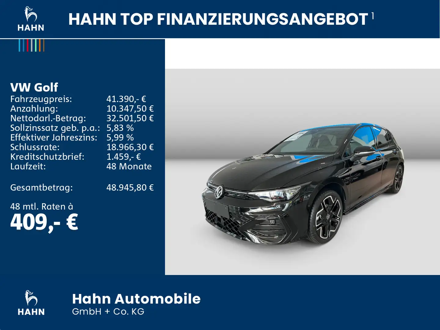 Volkswagen Golf GOLF "R-LINE" 18" YORK AHK AREA VIEW BLACK SOUND Schwarz - 2