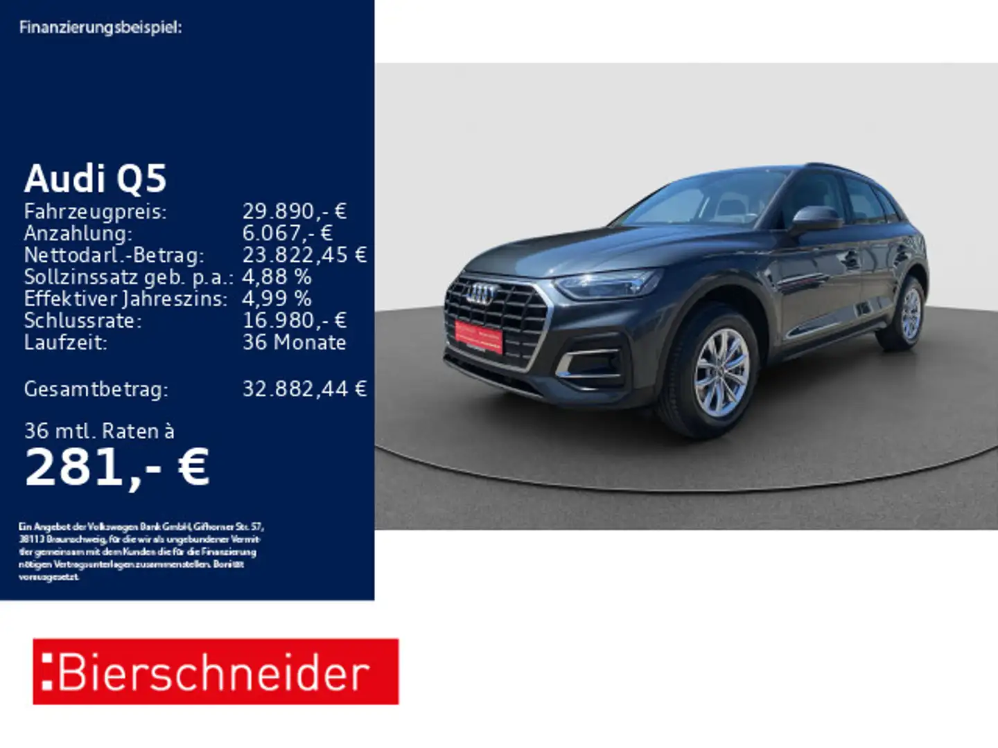 Audi Q5 40 TDI qu AHK STHZ LED ACC CAM Grigio - 1