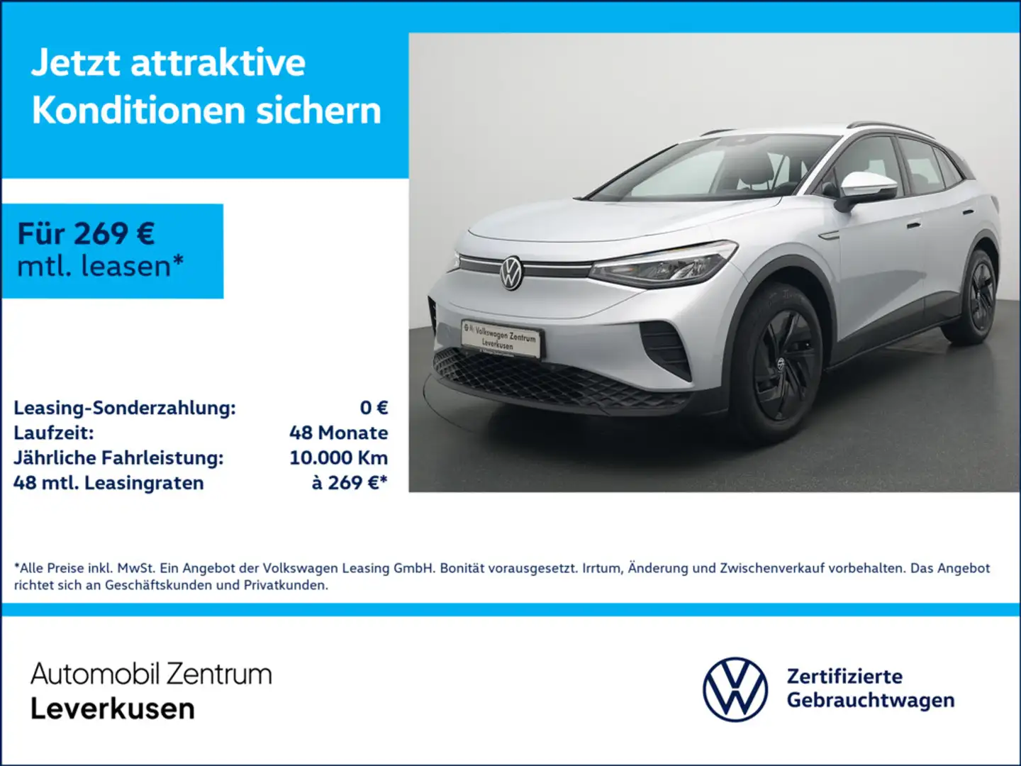 Volkswagen ID.4 Pure NAVI VIRT ACC APP CONNECT LED PDC Silber - 1
