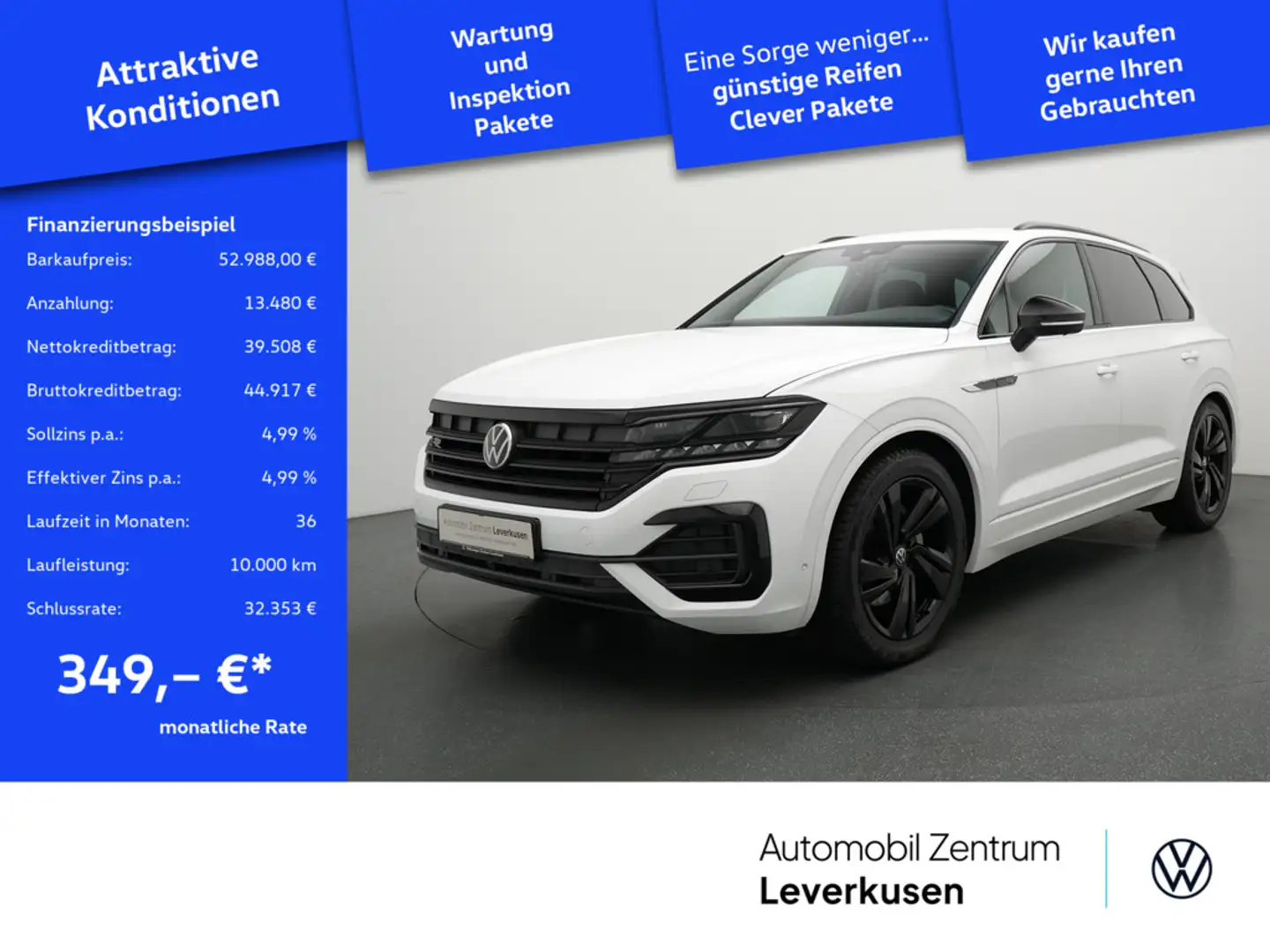 Volkswagen Touareg V6 R-Line KAM 360° ACC NAVI VIRT CARPLAY Schwarz - 1