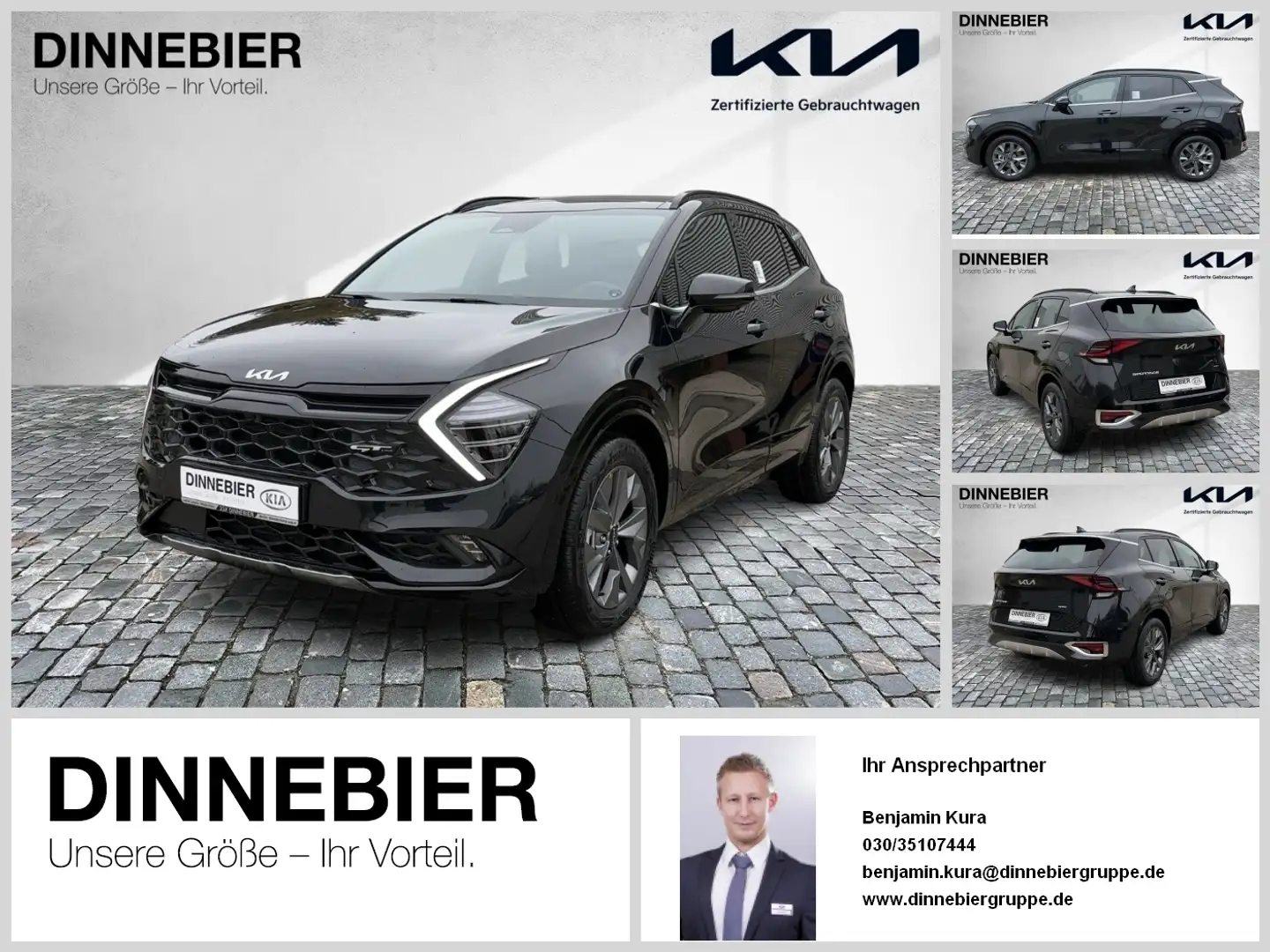Kia Sportage GT-Line HEV AWD+Glasdach+360°+LED Schwarz - 1