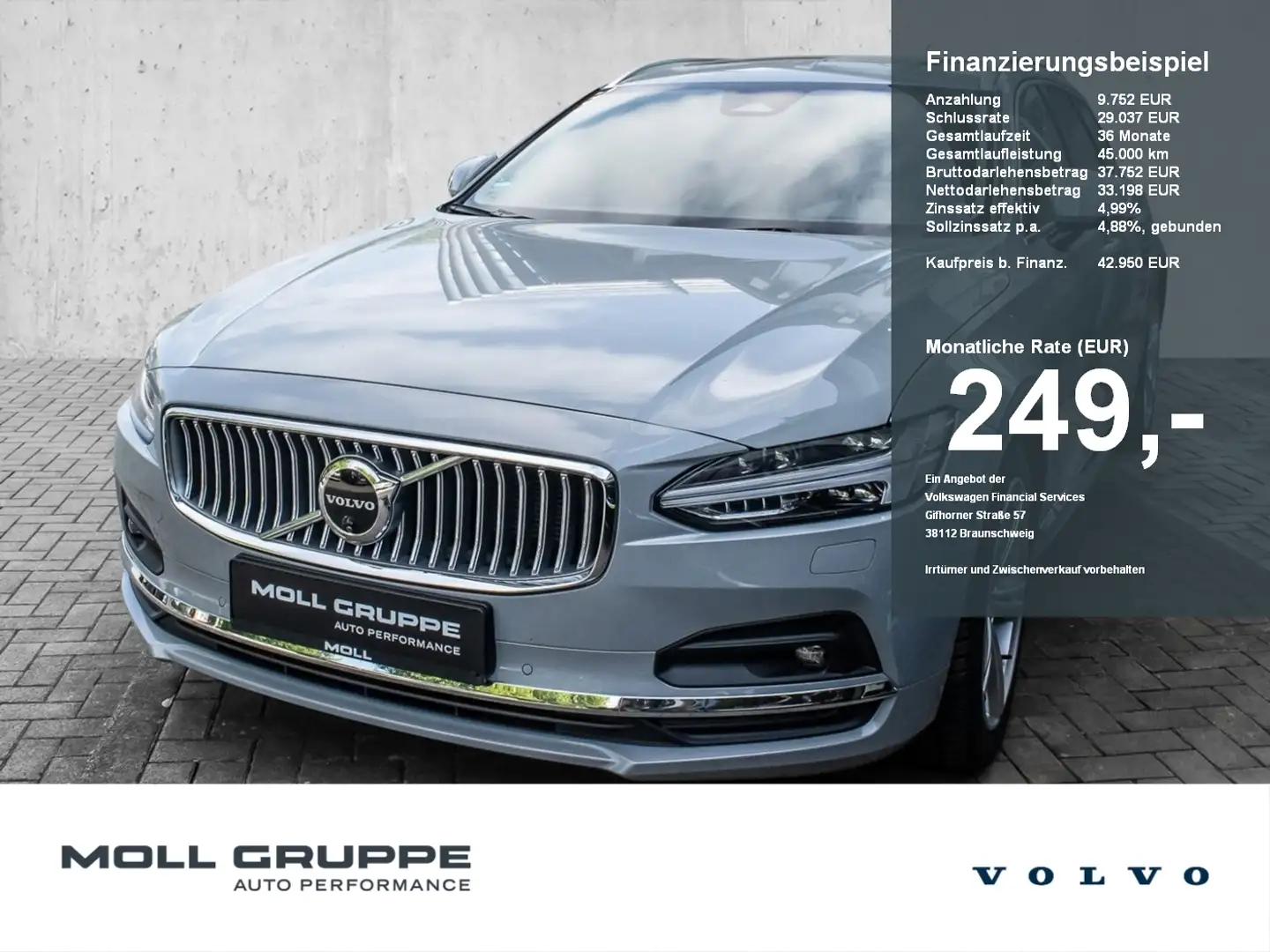 Volvo V90 Kombi B4 Mild-Hybrid Ultimate Bright AHK SD Grau - 1