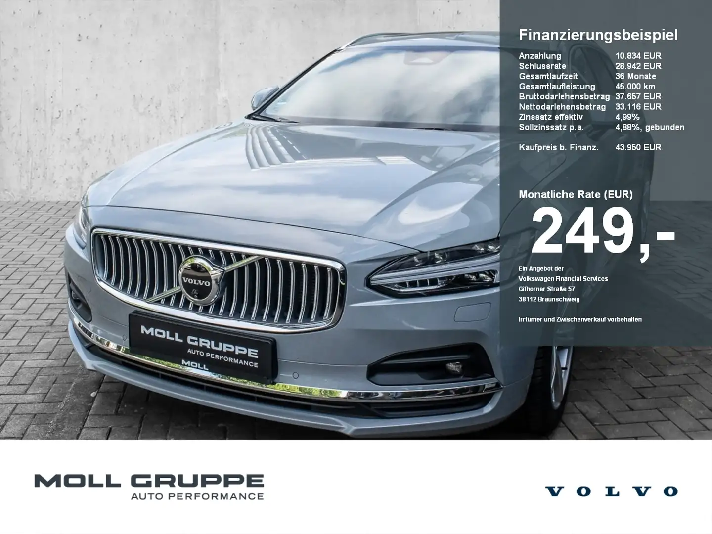 Volvo V90 Kombi B4 Mild-Hybrid Ultimate Bright AHK SD Gri - 1