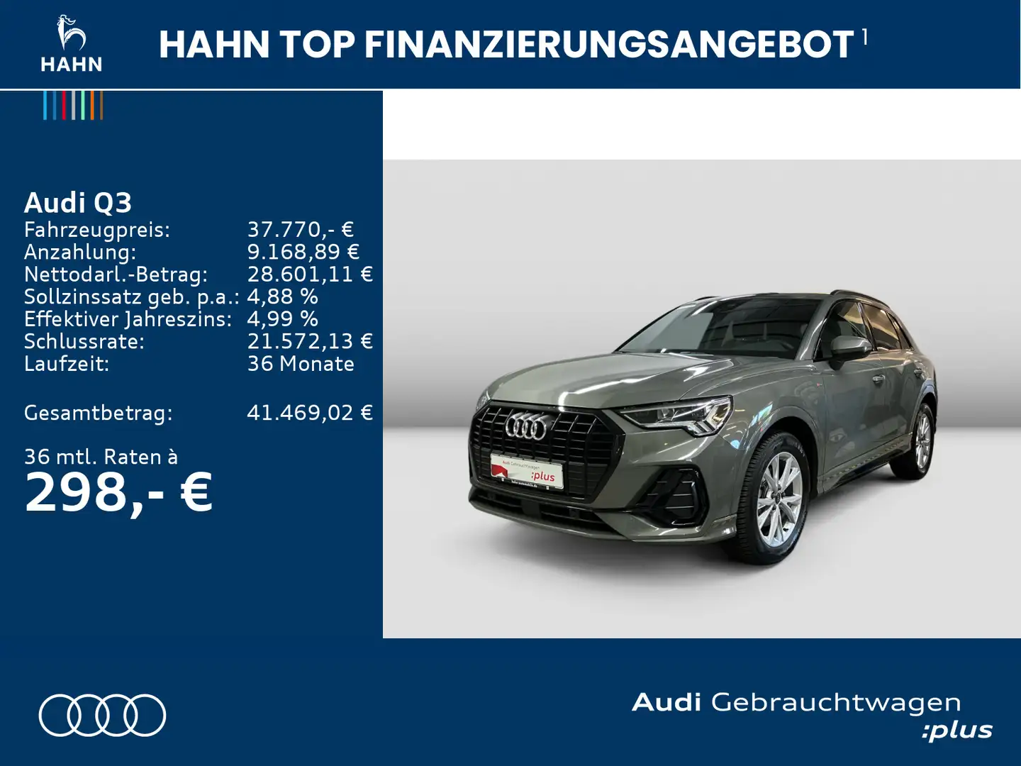 Audi Q3 35 TFSI S line AHK Virtual CAM Carplay LED Grau - 2