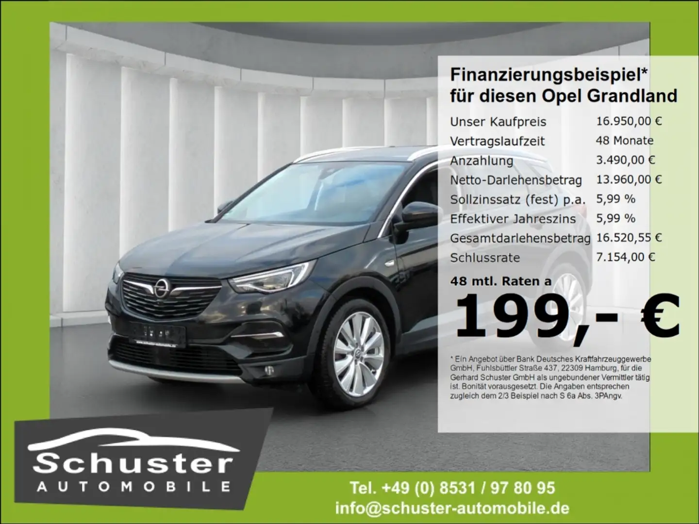 Opel Grandland 2.0 D 8-Gang Autom Ultimate ACC AHK BT Schwarz - 1