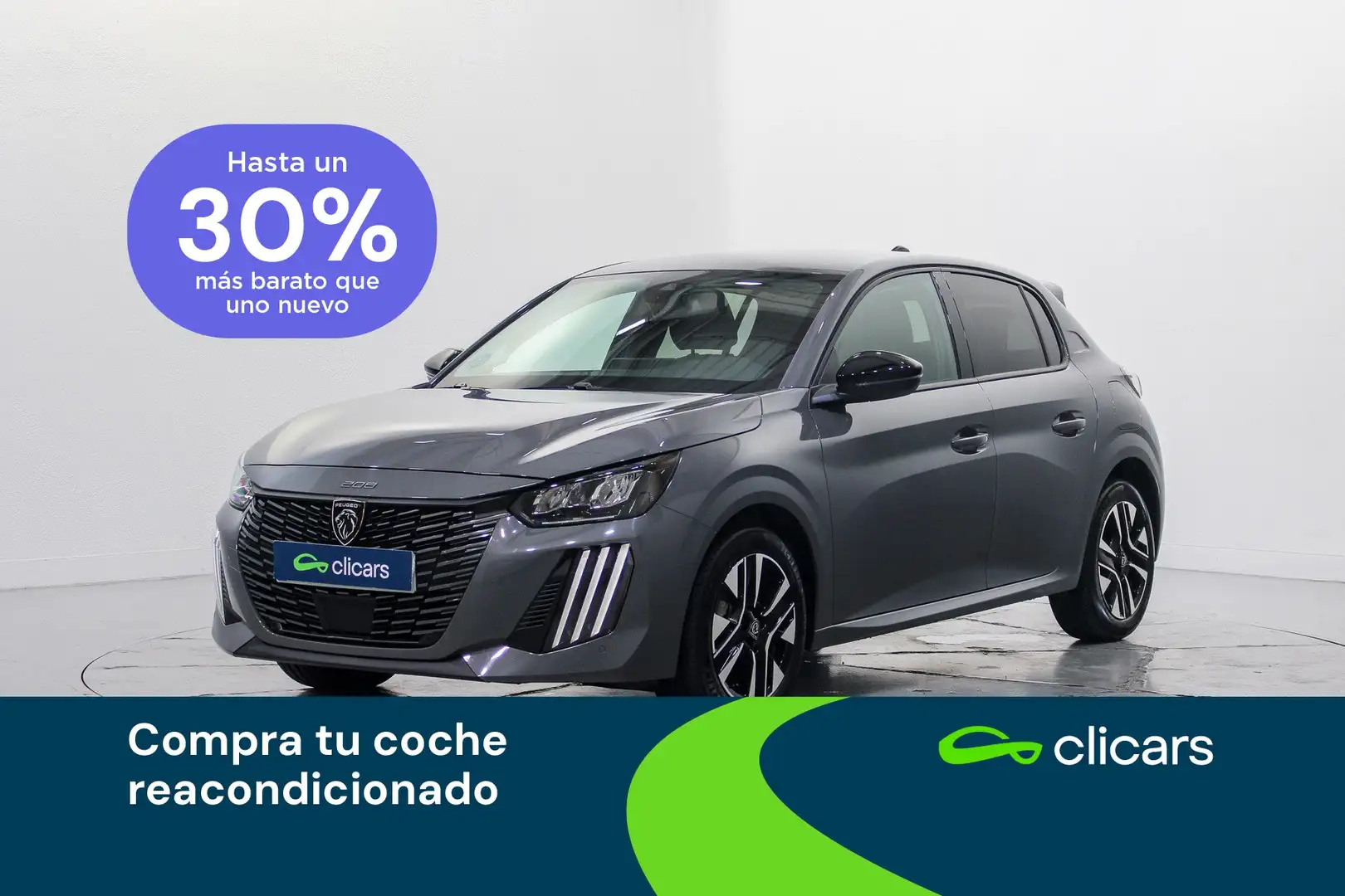 Peugeot 208 1.2 Hybrid Allure e-DCS6 100 Gris - 1