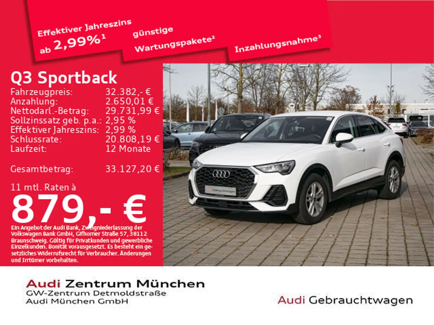 Audi Q3 40 TFSI qu. S tronic Navi+/ACC Weiß - 1