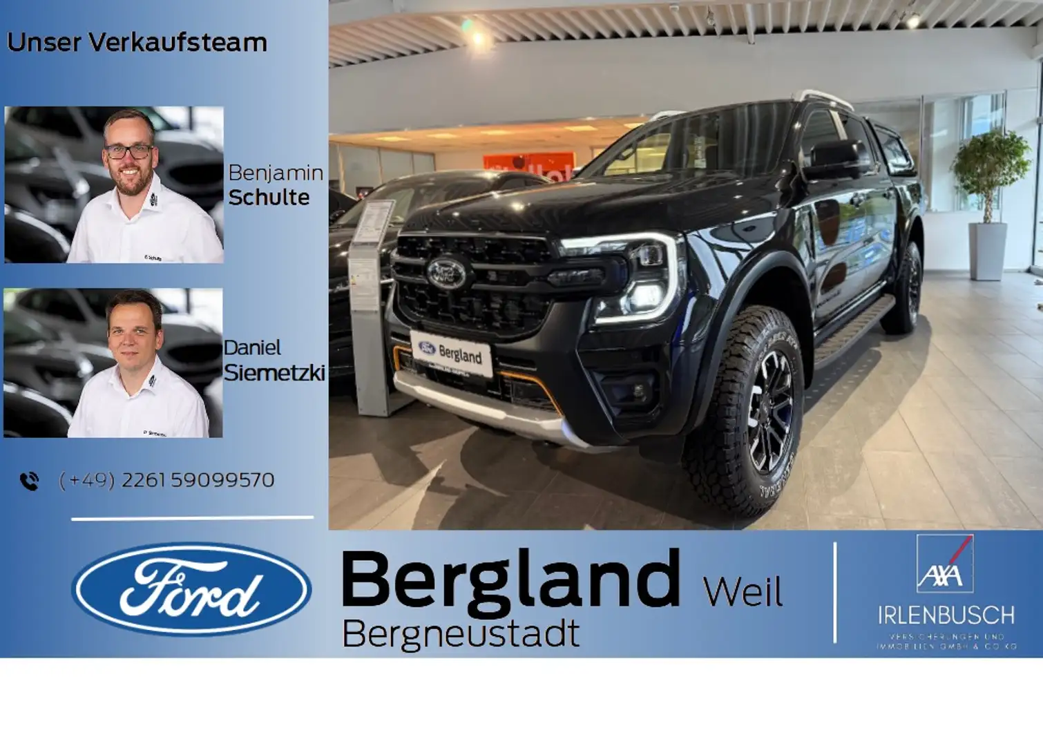 Ford Ranger DOPPELKABINE WILDTRAK X 205PS Automatik Negro - 1