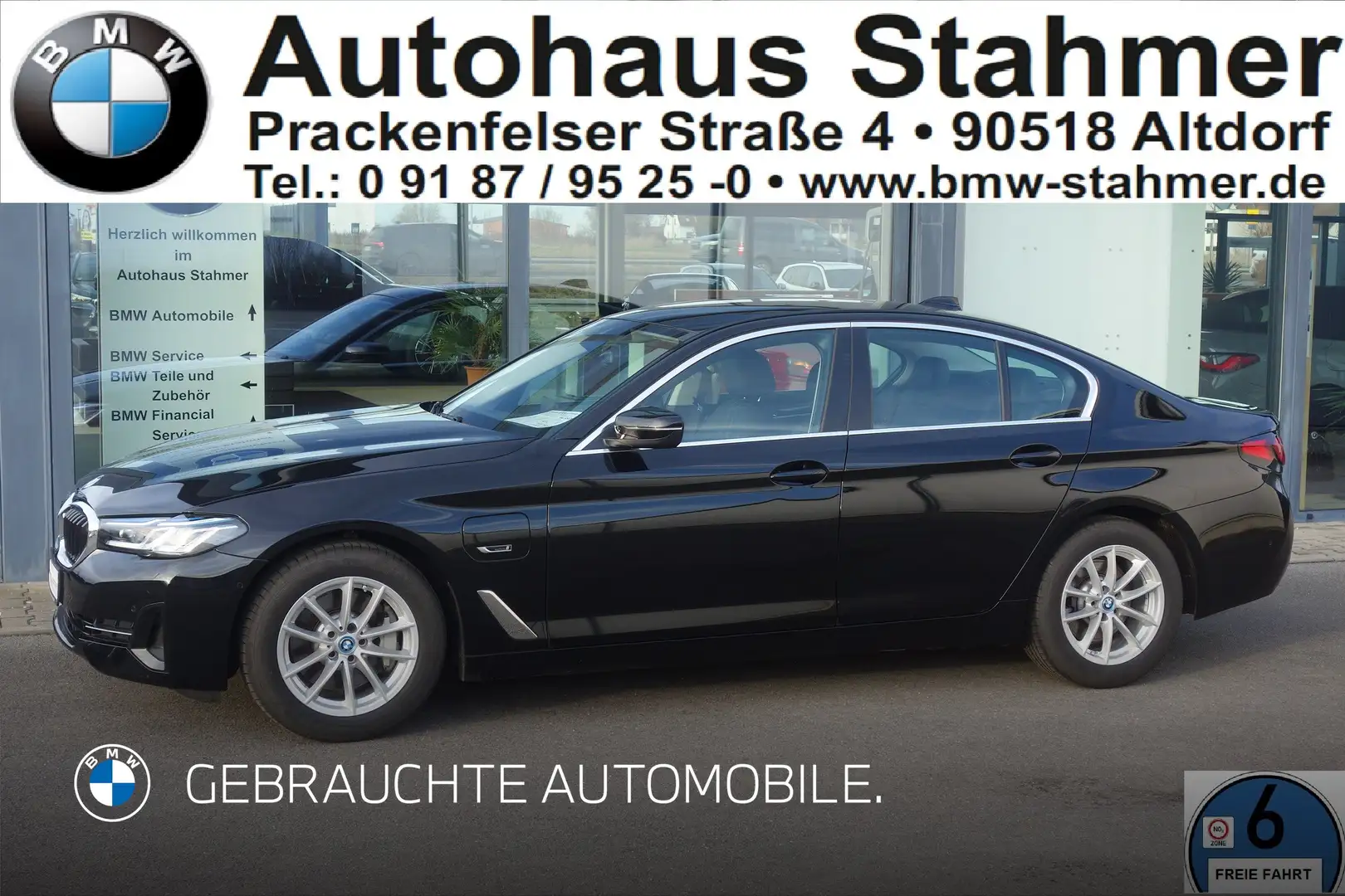 BMW 530 e xDrive Lim Leder,HeadUp,Navi-Prof.,Laserlicht Zwart - 1