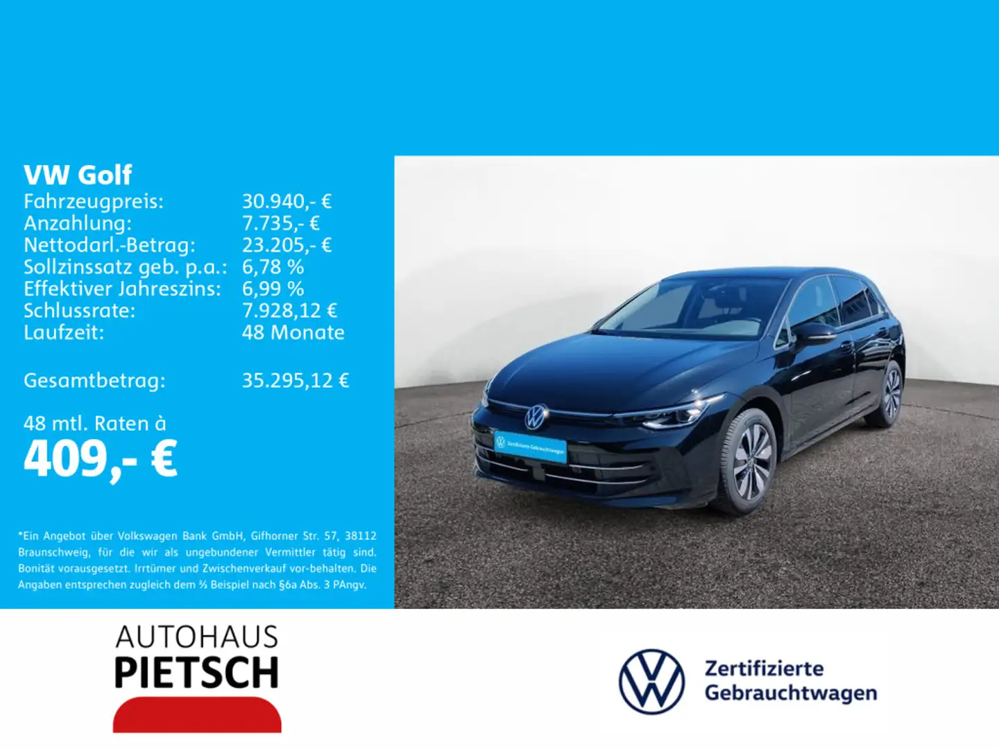 Volkswagen Golf VIII 1.5 eTSI Goal LED+ AHK ACC Navi Kamera Schwarz - 1