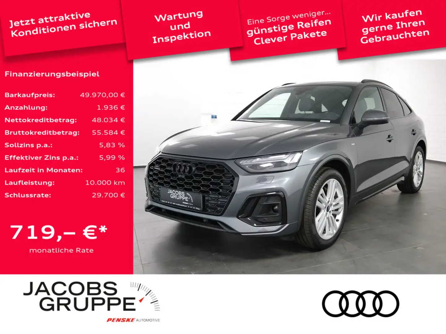Audi Q5 Sportback 50 TFSI e quattro S-line S-troni Grau - 1