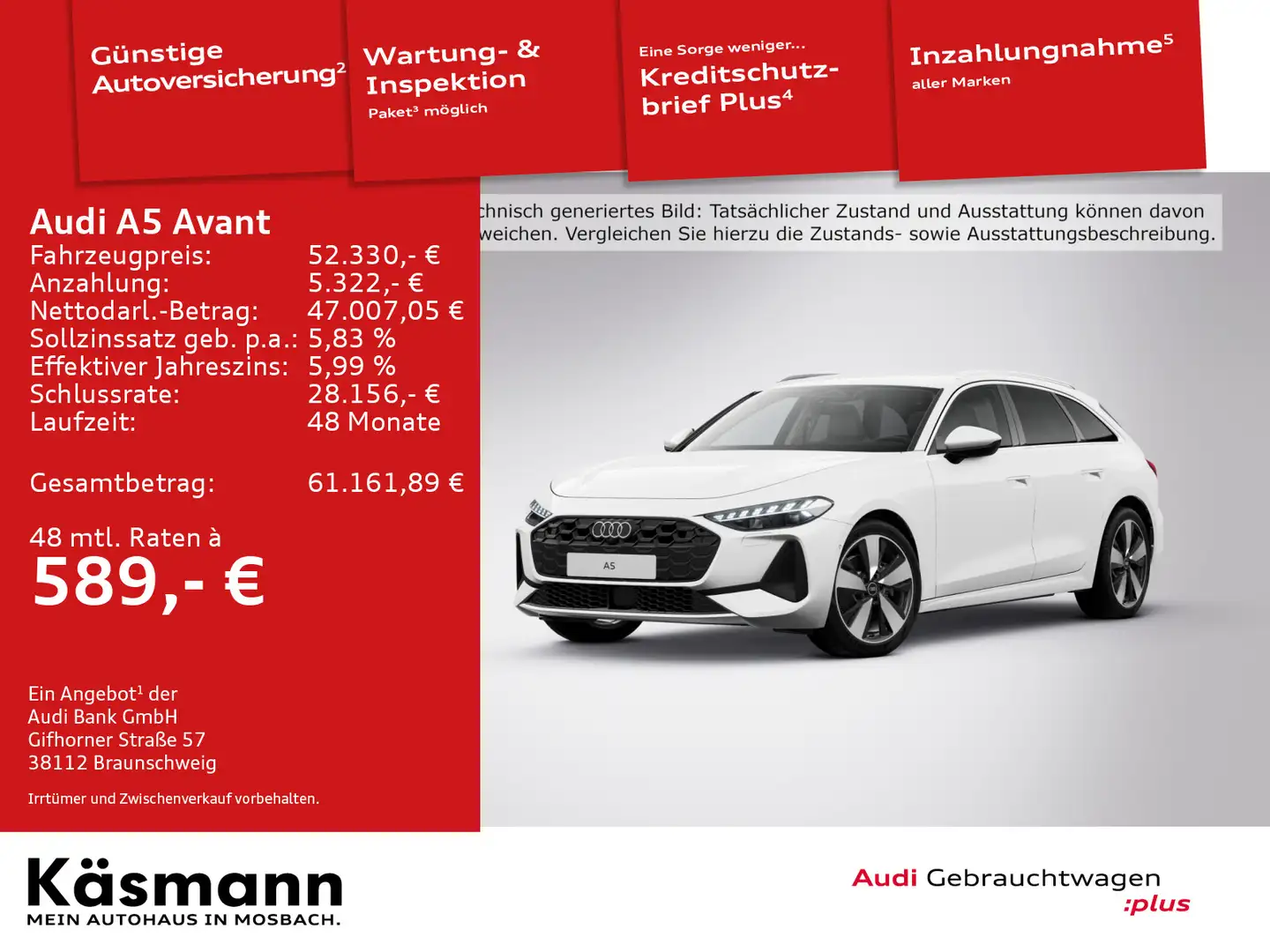 Audi A5 TFSI AHK NAV KAM ACC SHZ Weiß - 1