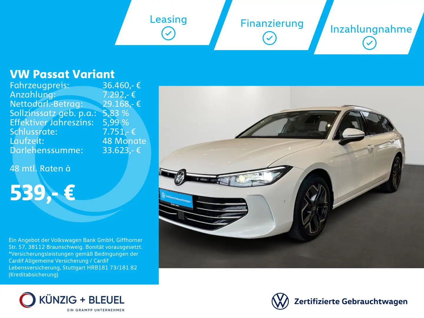 Volkswagen Passat Variant Elegance 2,0 TDI DSG*Nav*AHK*Pano Blanc - 1