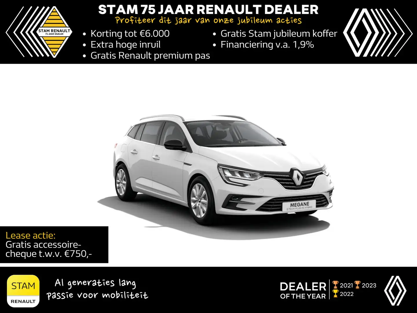 Renault Megane E-Tech Estate Plug-in Hybrid 160 Equilibre Automatisch White - 1