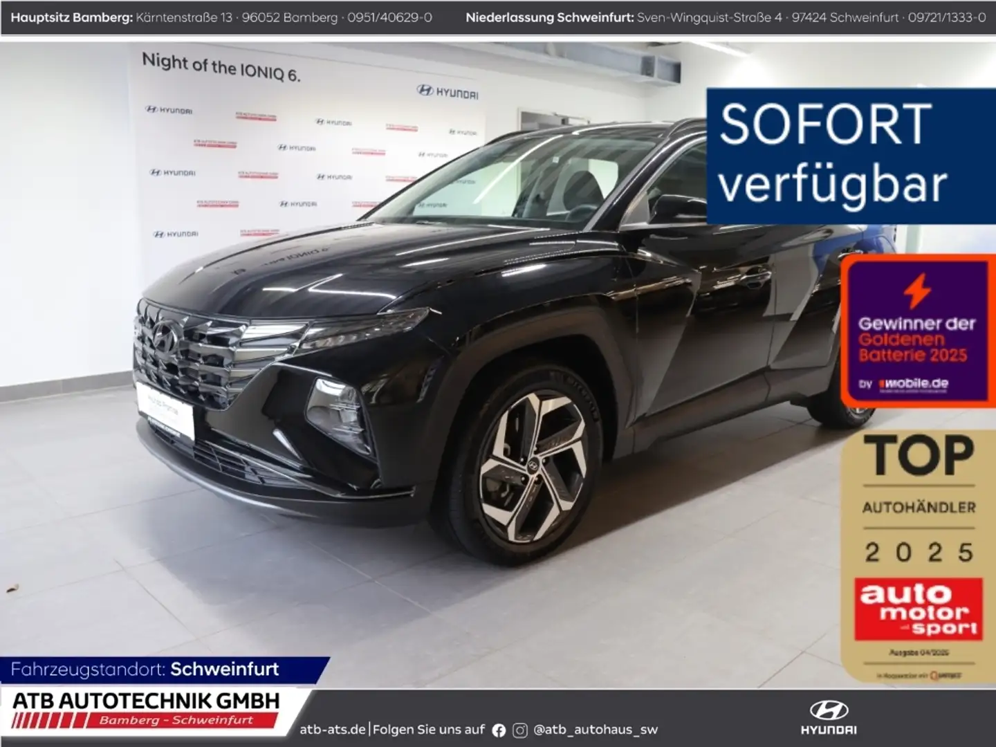Hyundai TUCSON PHEV 1.6 T-Gdi 265PS 4WD SOH98,9% Navi+ LED+ Funkt Negru - 1