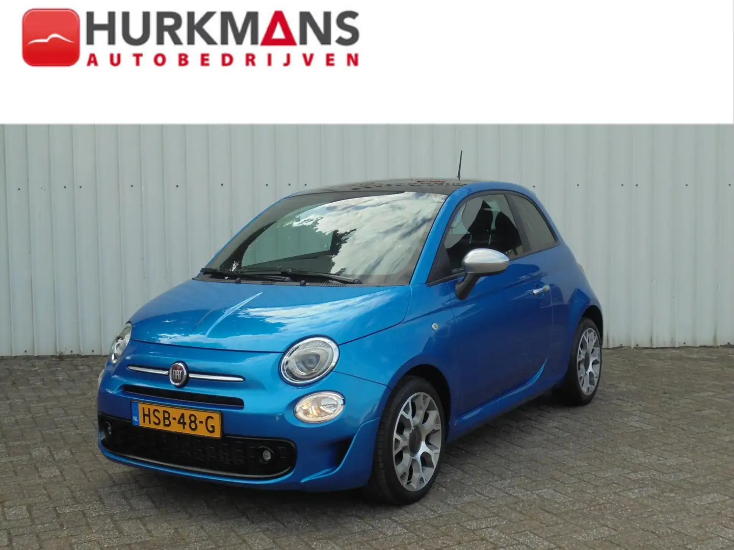Fiat 500 1.2i 4 CILINDER SPORT LEER NAVI 31.526 KM !! Blauw - 1