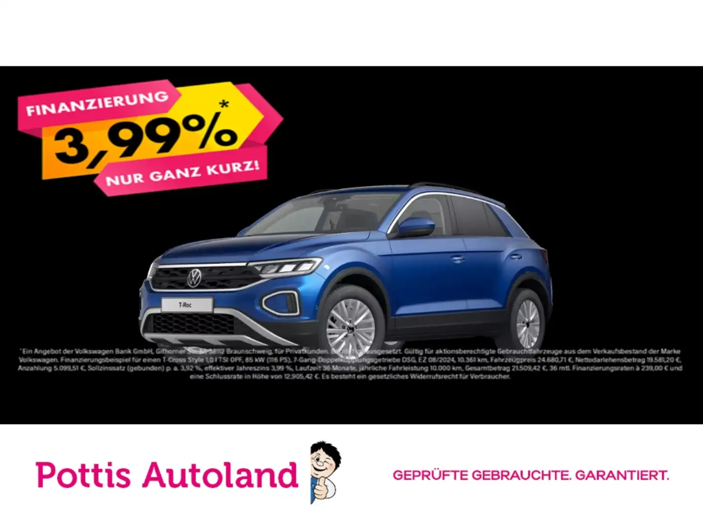 Volkswagen T-Roc 2.0 TDI DSG LIFE STANDHZG NAVI ACC Blau - 1