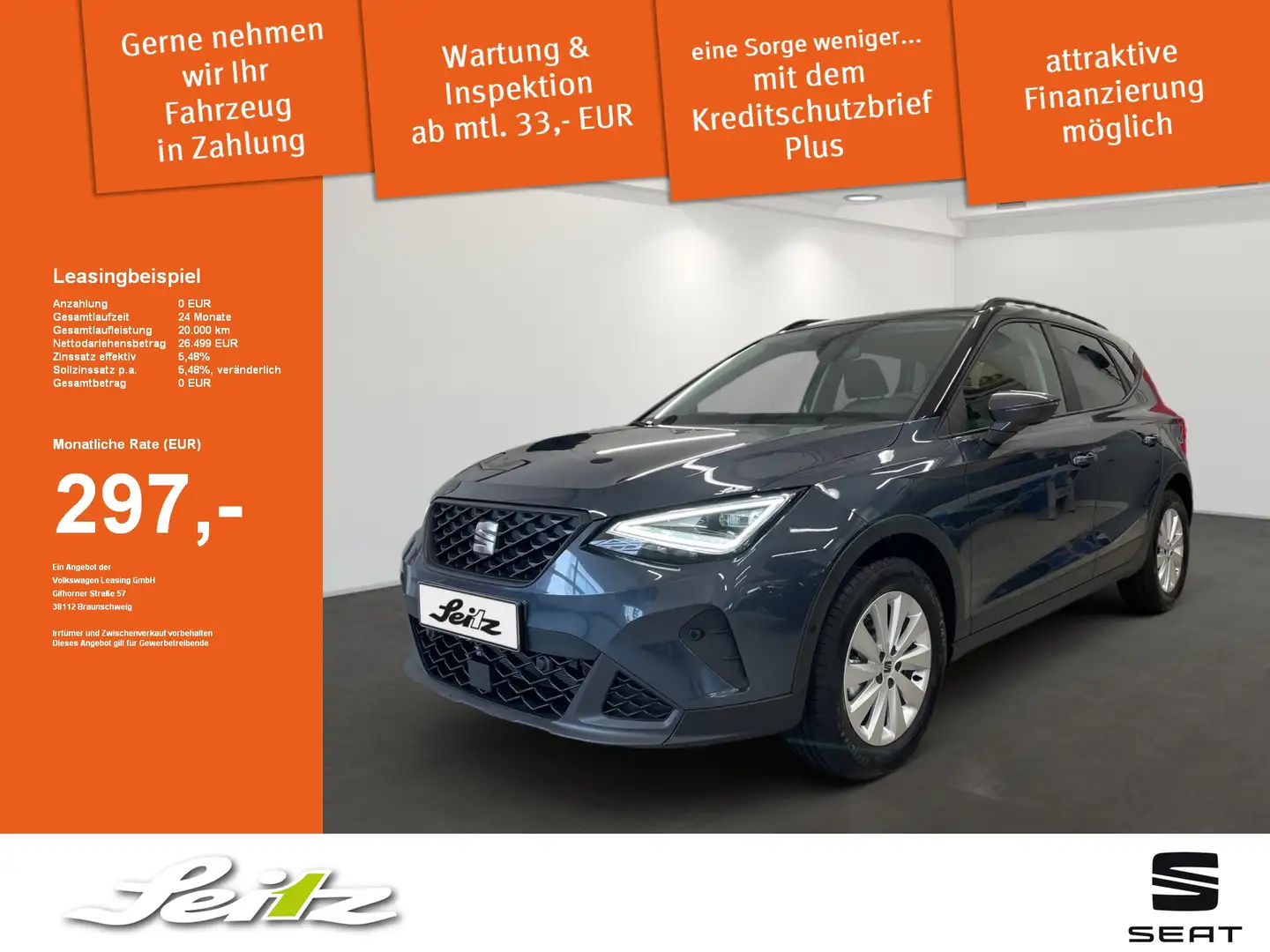 SEAT Arona 1.0 TSI Road Edition *NAVI*KAMERA*SITZH* Grijs - 1