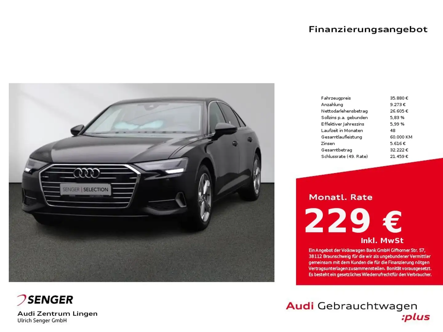 Audi A6 45 eTFSI S tronic MMI LED Touchscreen Negro - 1