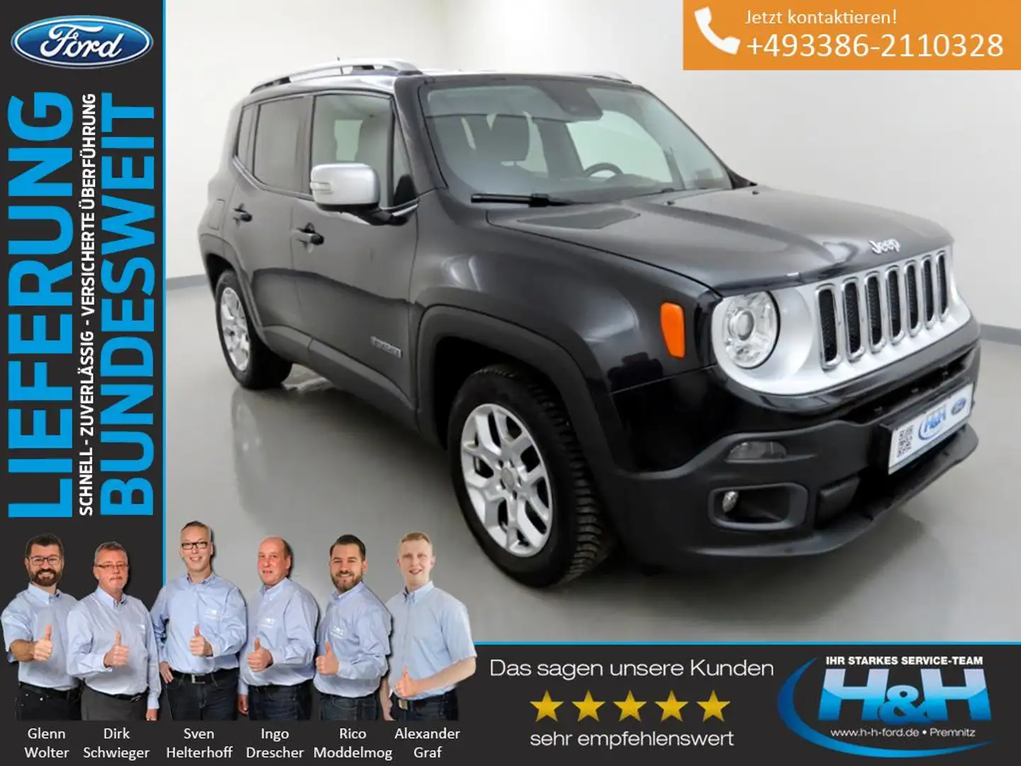 Jeep Renegade 1.4 M-Air Limited Xenon+Winterpaket+PPS Siyah - 1