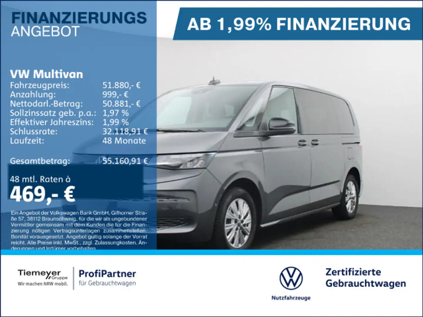 Volkswagen T7 Multivan T7 Multivan TDI 7-SITZE VIS-A-VIS AHK ACC Grau - 1