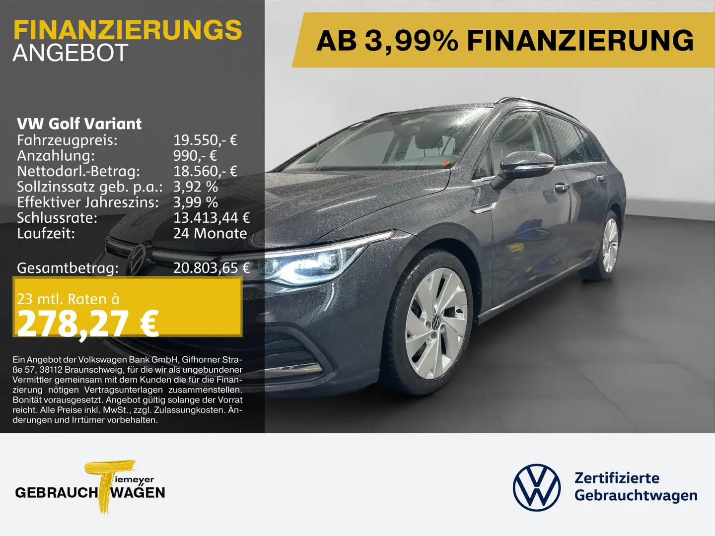 Volkswagen Golf Variant 2.0 TDI DSG STYLE LED+ ERGO-ACTIVE Grau - 1