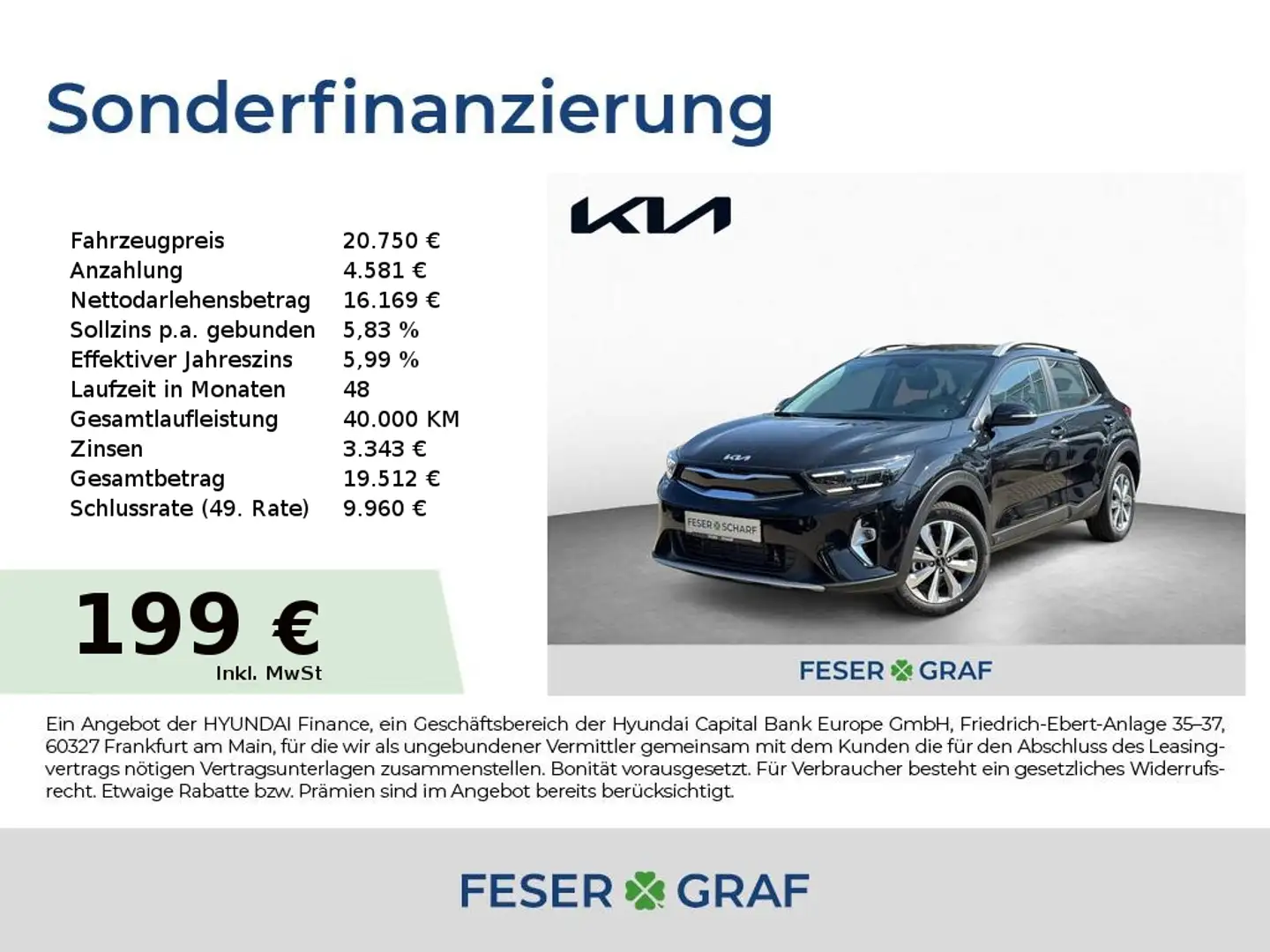 Kia Stonic 1.0T 100 VISION LED NAVI KAMERA UVM. Noir - 1
