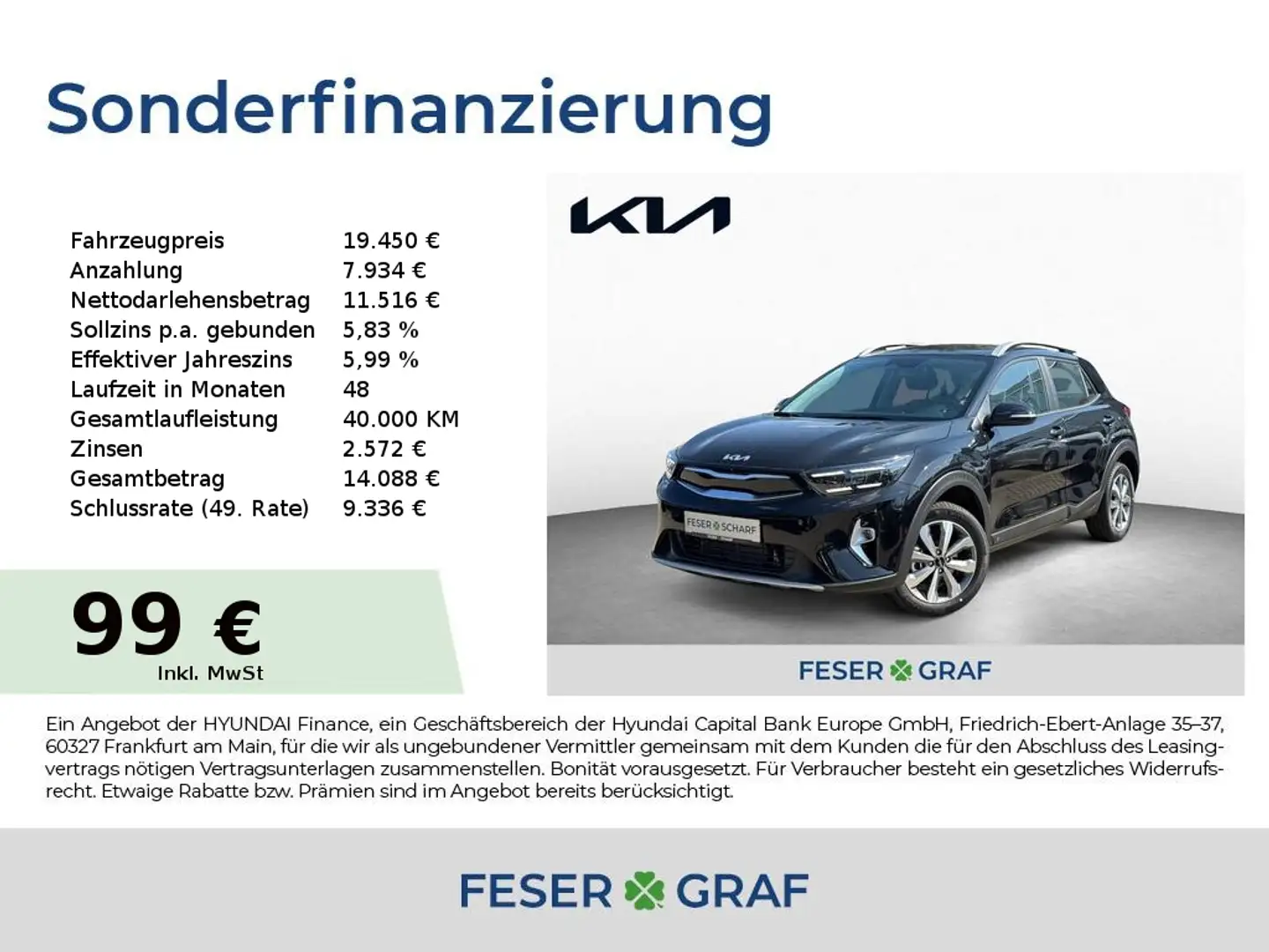 Kia Stonic 1.0T 100 VISION LED NAVI KAMERA UVM. Negru - 1