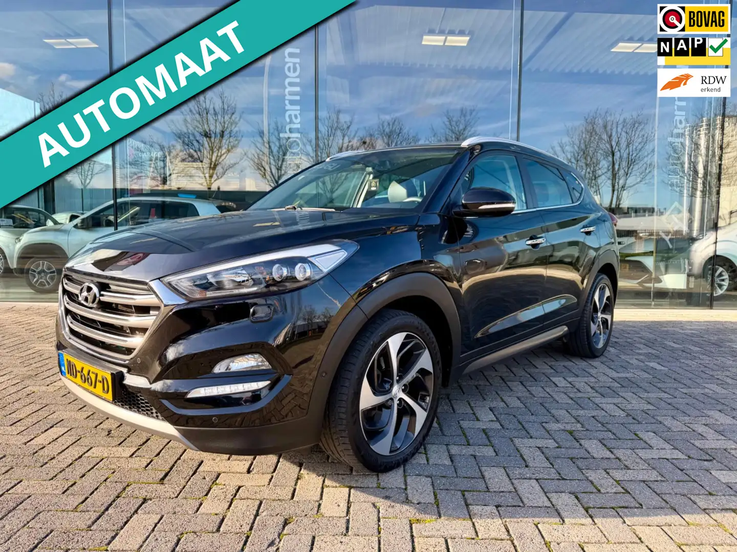 Hyundai TUCSON 1.6 T-GDi automaat Premium 4WD, NAP, LEDER, NAVI, Schwarz - 1