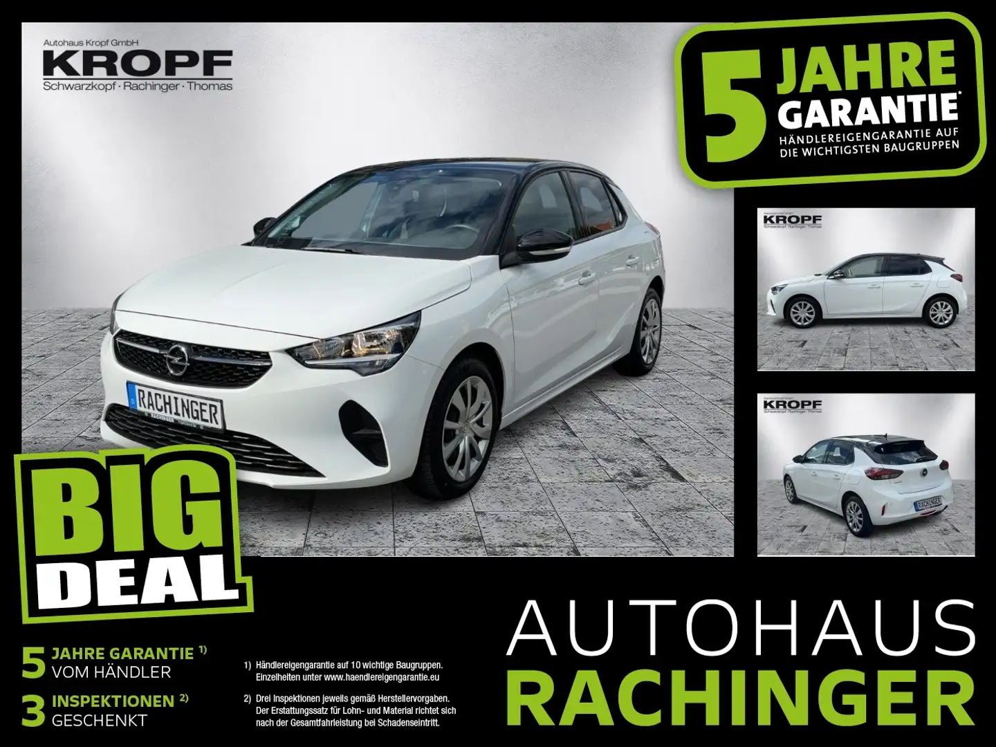 Opel Corsa F 1.2 Turbo Edition FIN ab2,99%+Navi+PDC Weiß - 1