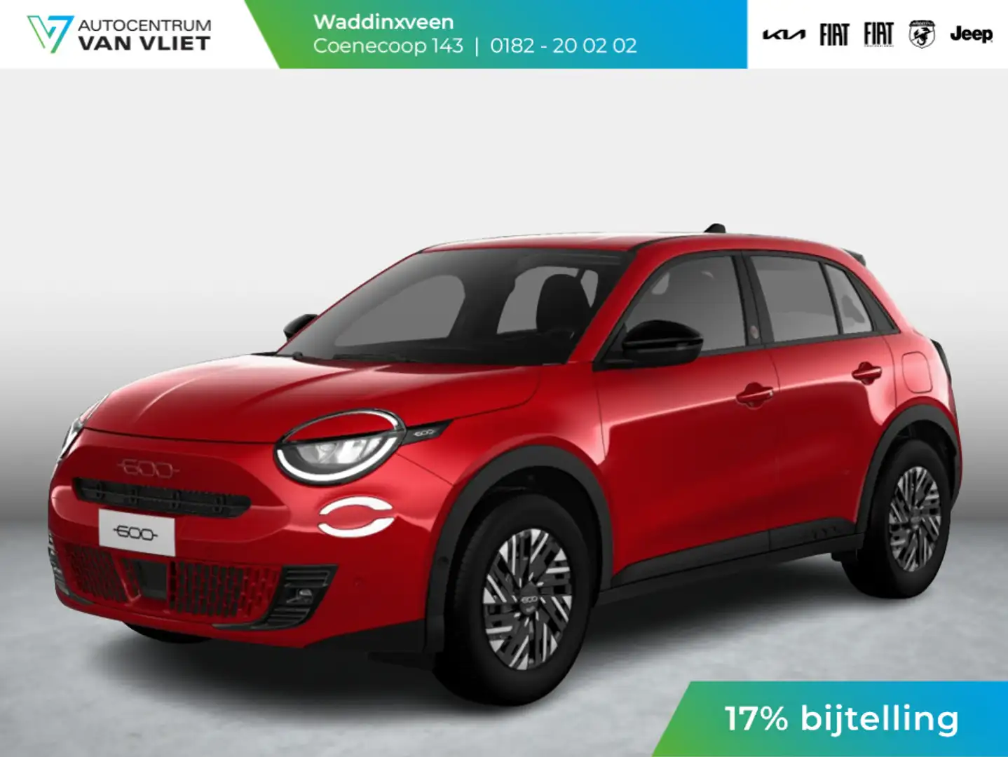 Fiat 600e RED 54 kWh | 17% Bijtelling | Clima | Cruise | LED Rood - 1