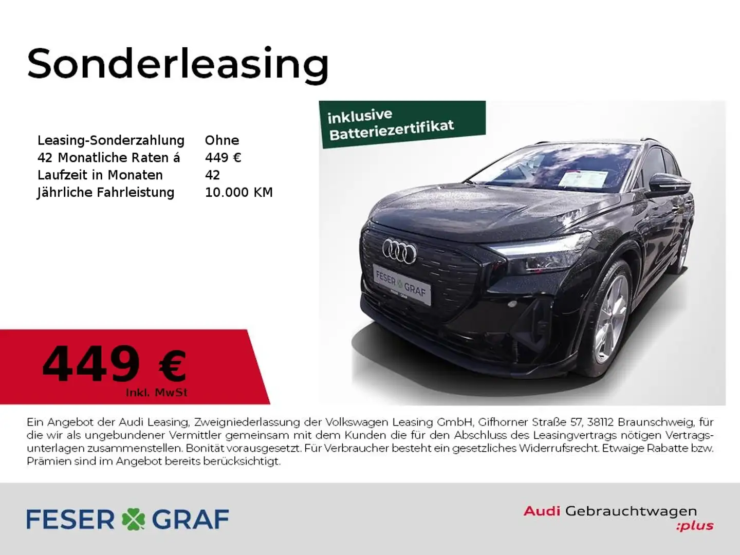 Audi Q4 e-tron 55 qu. S line Ext. AHK LED Navi Rüka Schwarz - 1