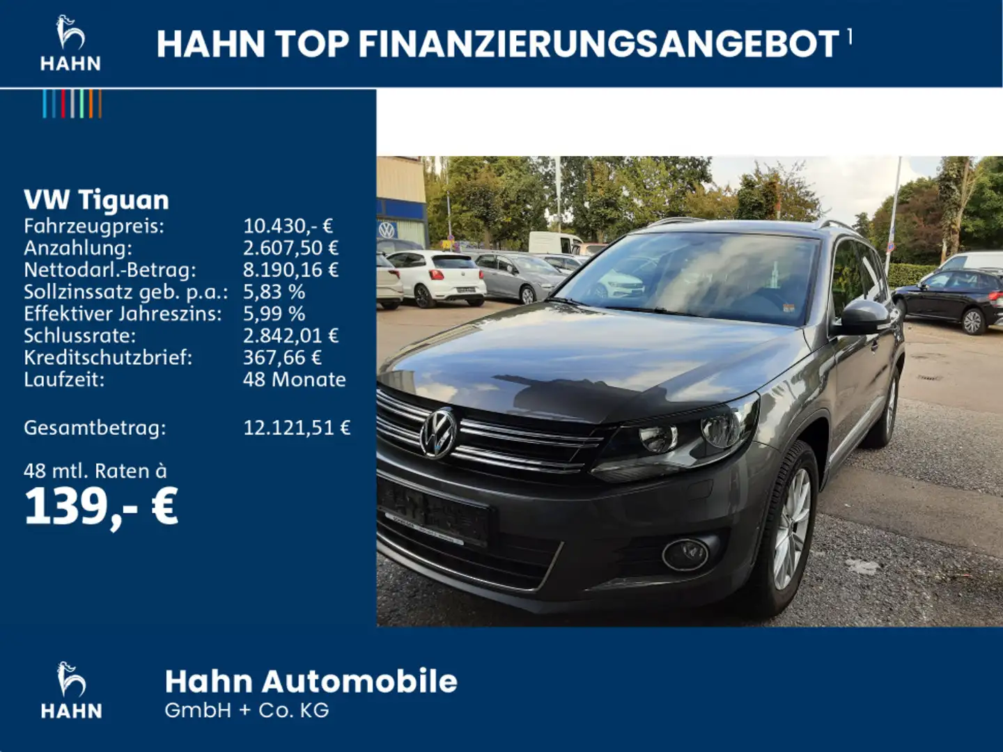 Volkswagen Tiguan Sport & Style 1.4TSI Navi Parklenkassiste Grau - 2