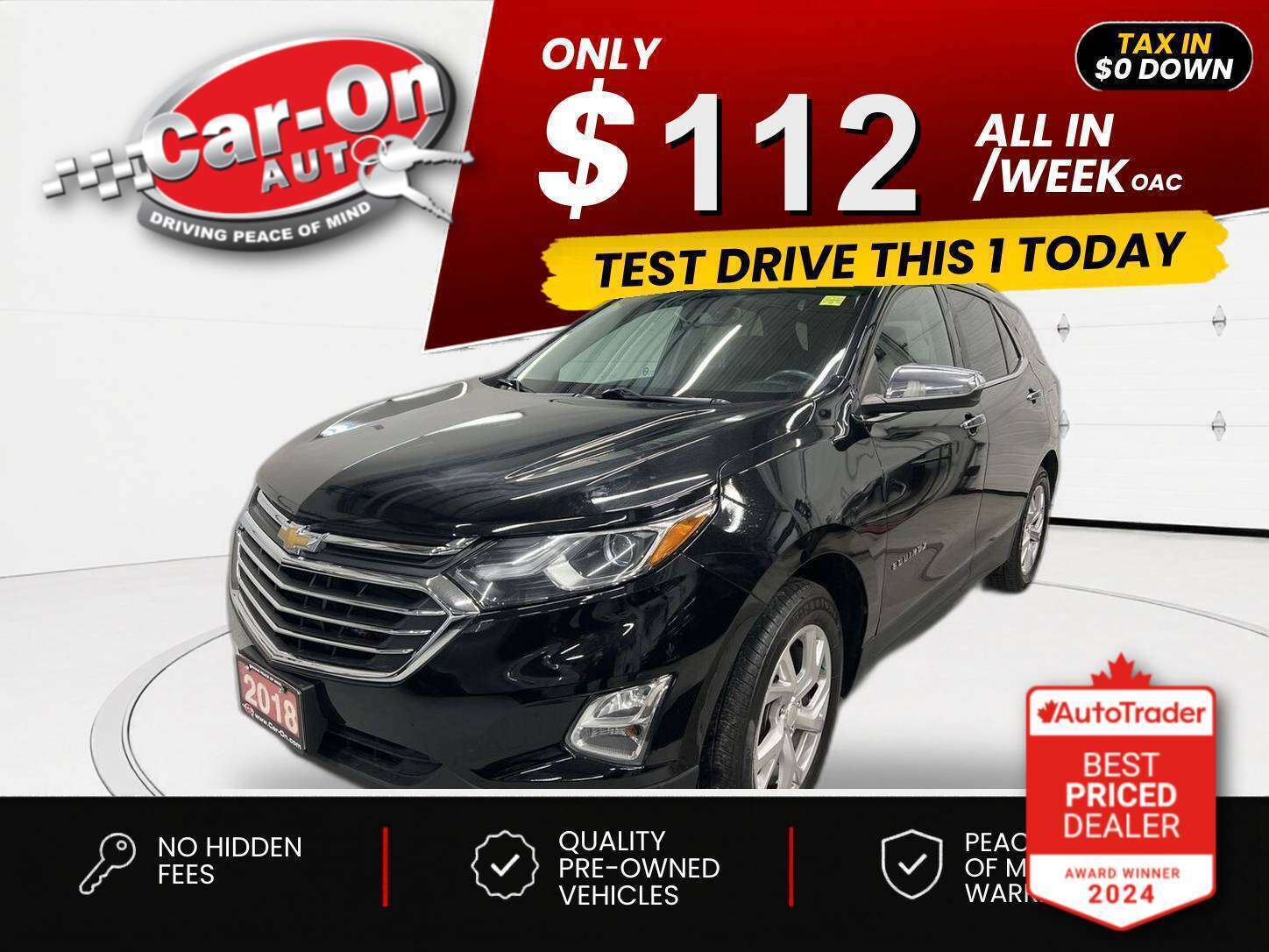 Black 2018 Chevrolet Equinox SUV / Crossover Four-Wheel Drive Automatic