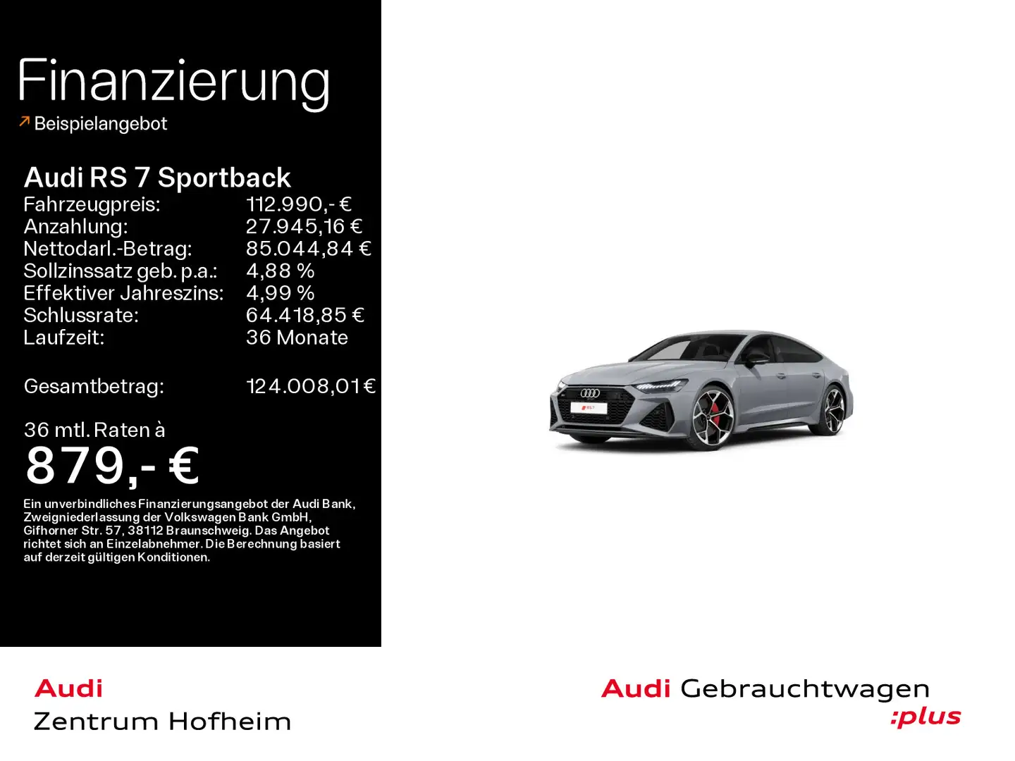 Audi RS7 performance*280 km/h*B&O*HUD*Lase Grau - 1