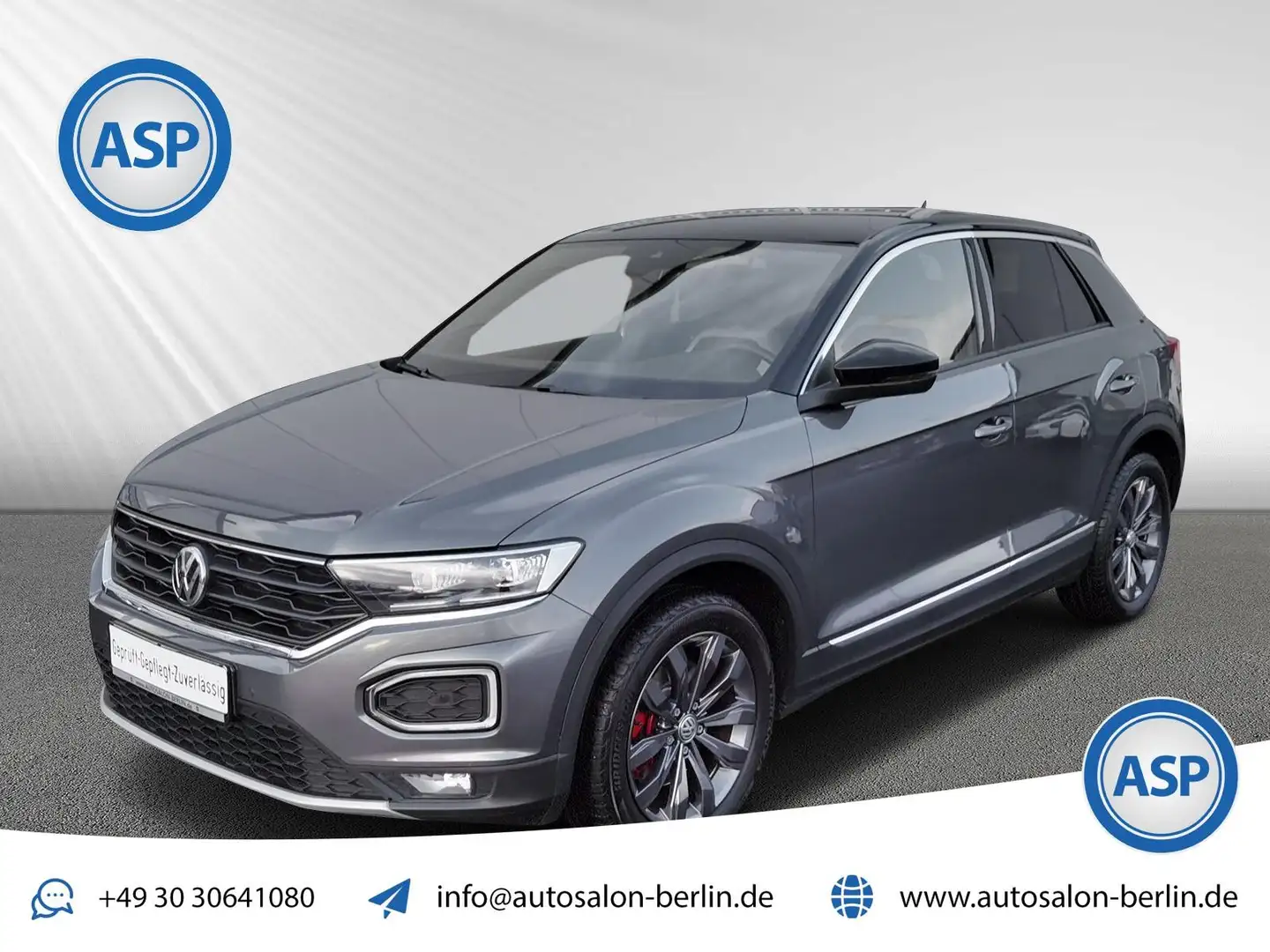 Volkswagen T-Roc 2.0 TDI Sport 4Motion LED NAVI AHK Grau - 1