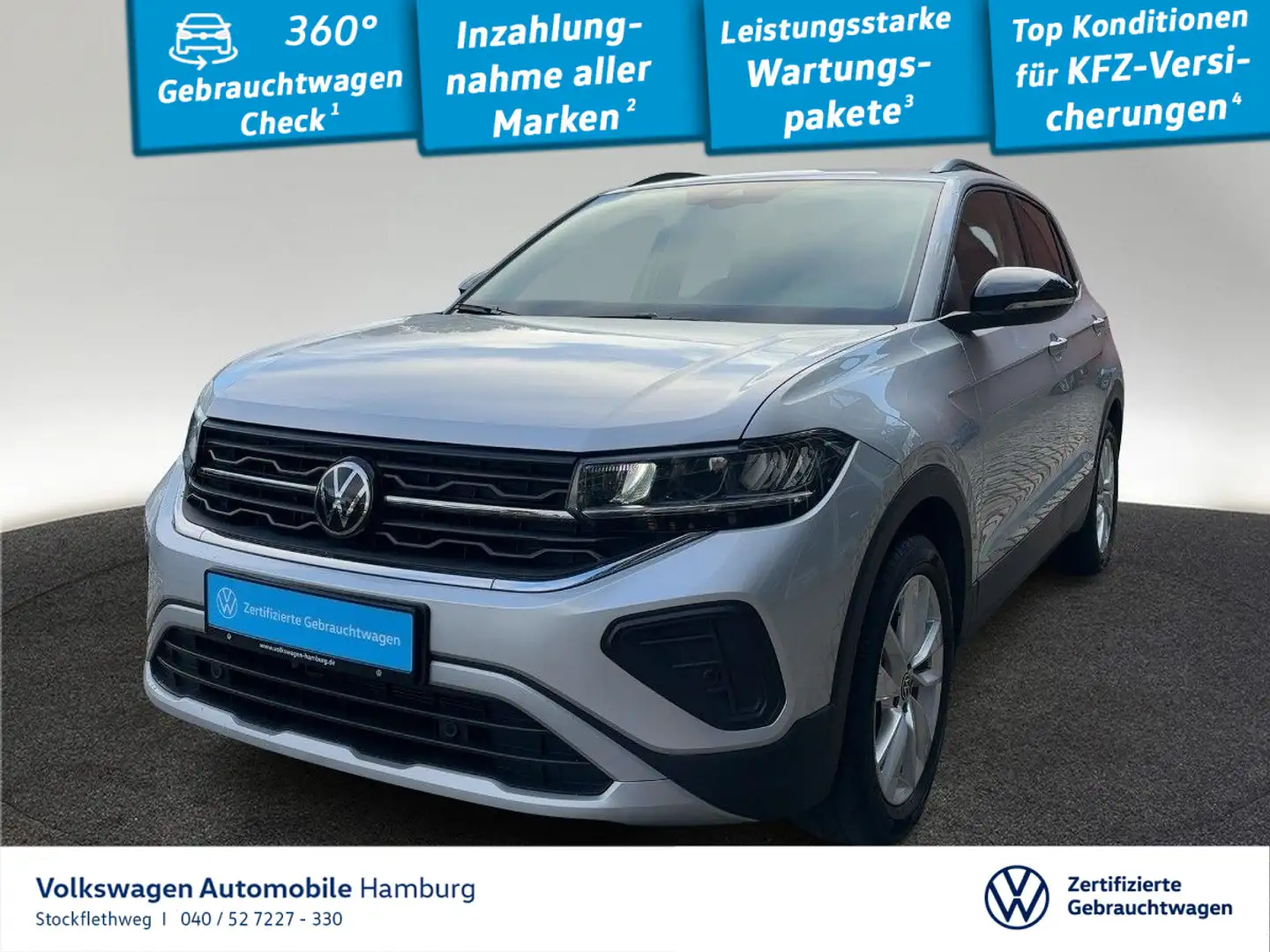 Volkswagen T-Cross 1.0 TSI Life Navi ACC Sitzhzg CarPlay Silber - 1