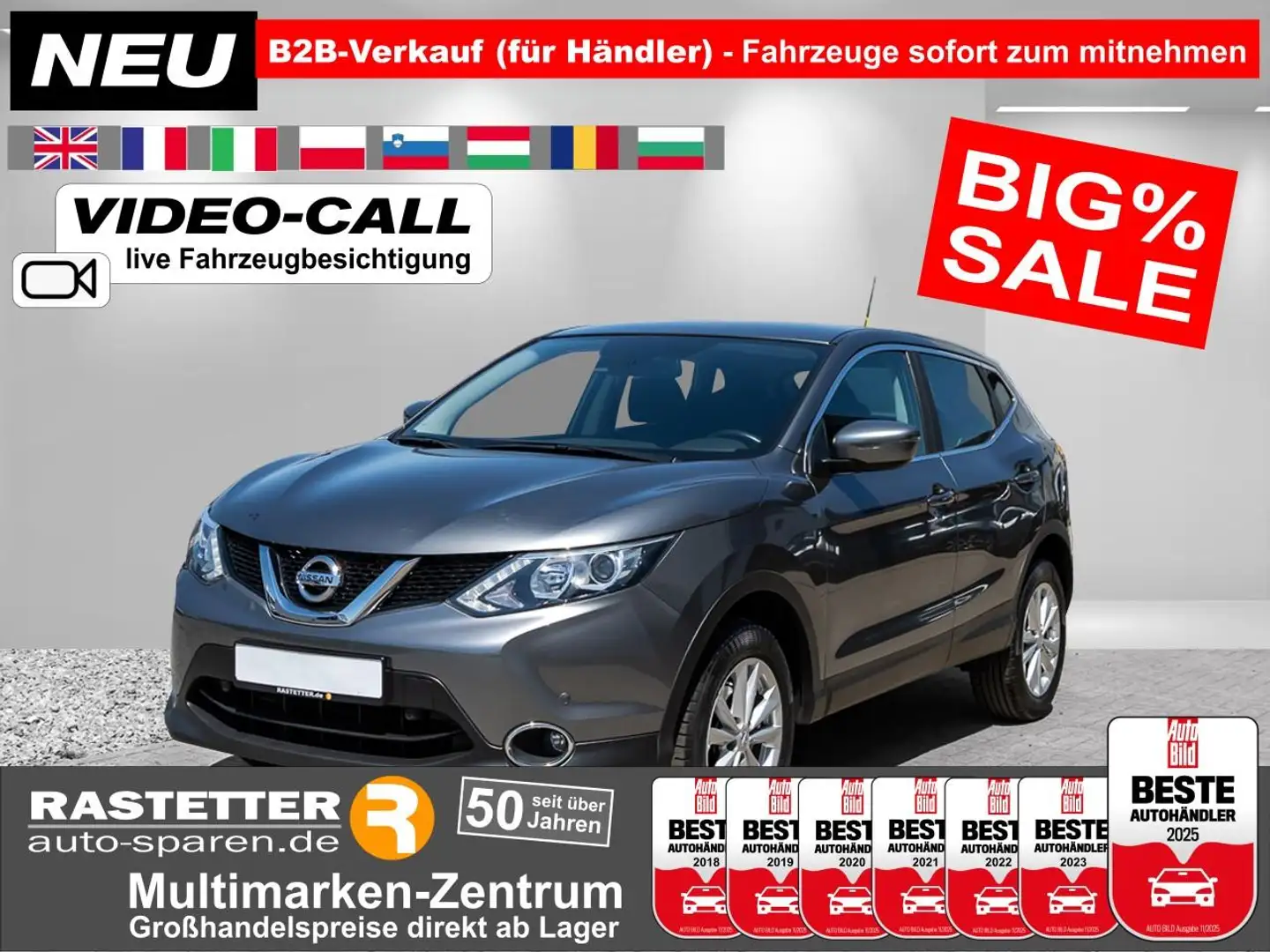 Nissan Qashqai dCi acenta Navi+Kamera+SHZ+PDC+Klimaaut+LMF+Temp+D Grey - 1